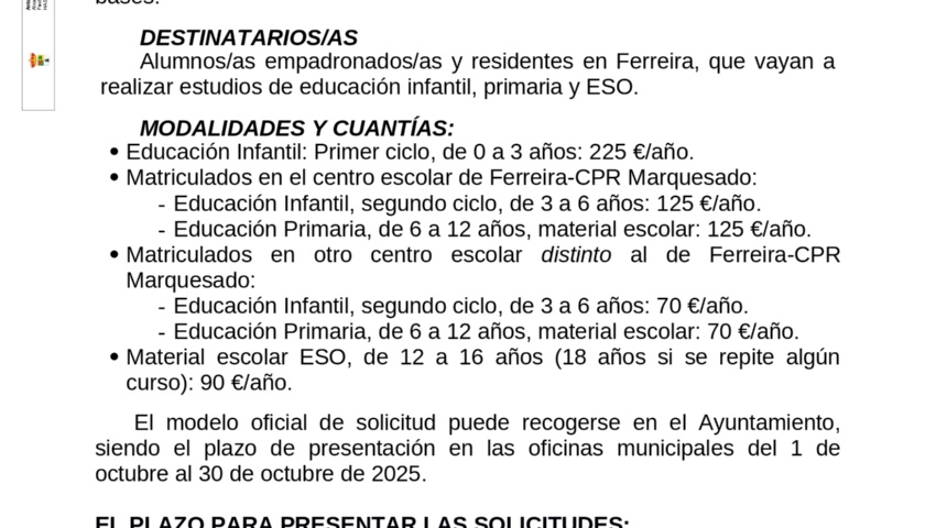 PROGRAMA DE AYUDAS AL ESTUDIO 2025, DEL 1 AL 31 DE OCTUBRE DE 2025