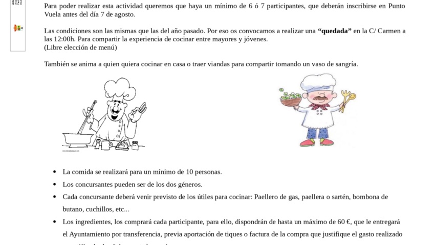 Inscripciones: Antes del 7 de agosto en Guadalinfo (Punto Vuela)