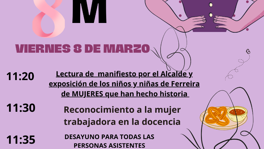 Actividades con motivo del Día Internacional de la Mujer, viernes 8 de marzo Actividades con motivo del Día Internacional de la Mujer, viernes 8 de marzo