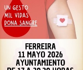 COLECTA DONACIÓN DE SANGRE, LUNES 11 DE MAYO DE 17H. A 20:30H EN EL AYUNTAMIENTO